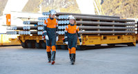 Employees at Hydro's aluminium smelter in Sunndal, Norway 