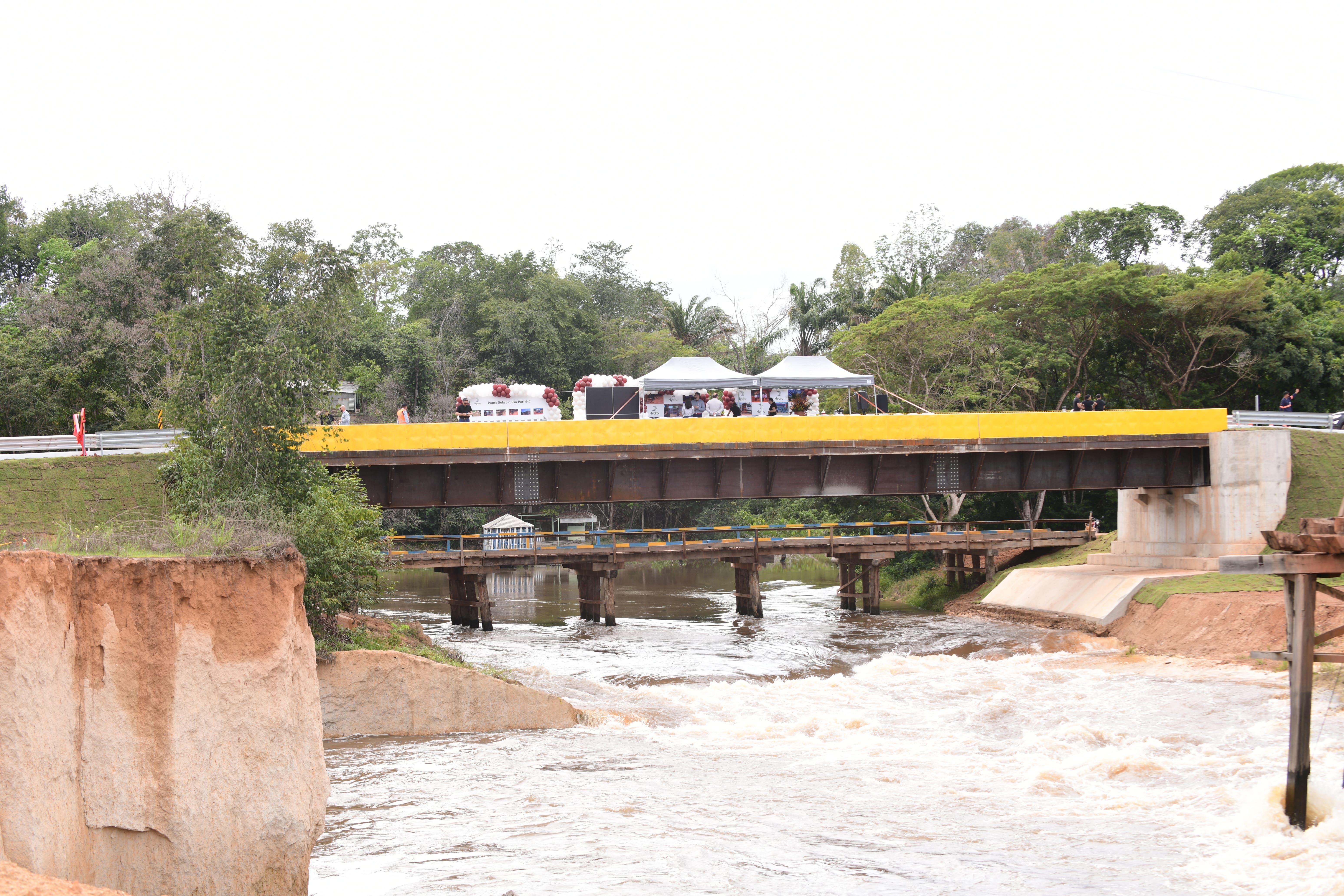 a bridge over a river
