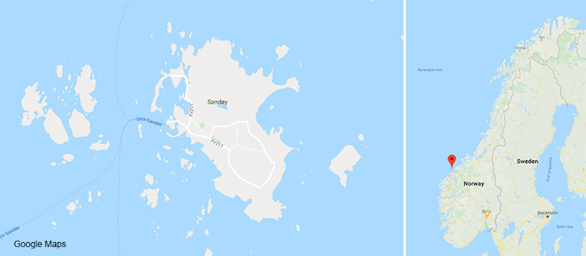 map of sandøya, norway