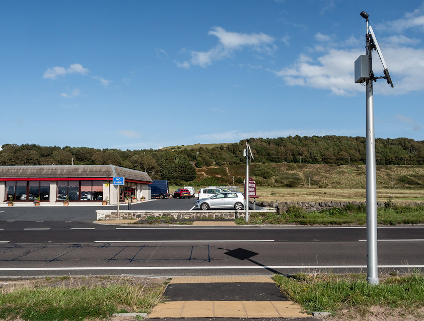 a parking lot with cars