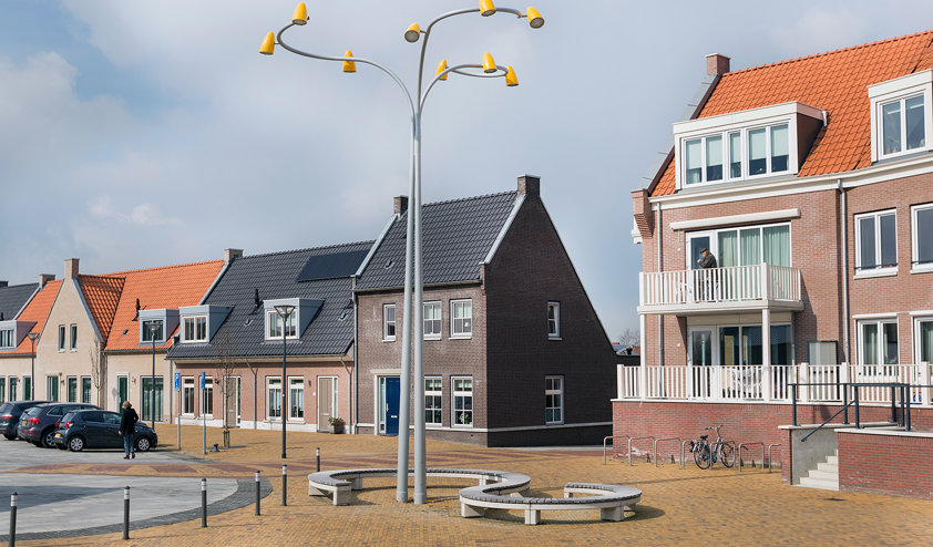 Light poles in Tholen, Netherlands