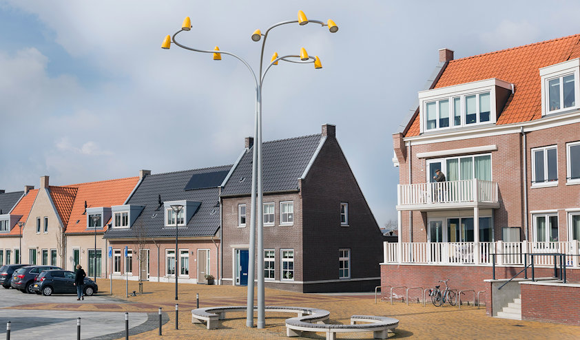 Light poles in Tholen, Netherlands