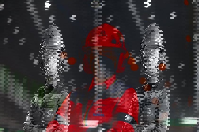 a man wearing a helmet and goggles