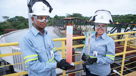 water samples at alunorte refinery in brazil