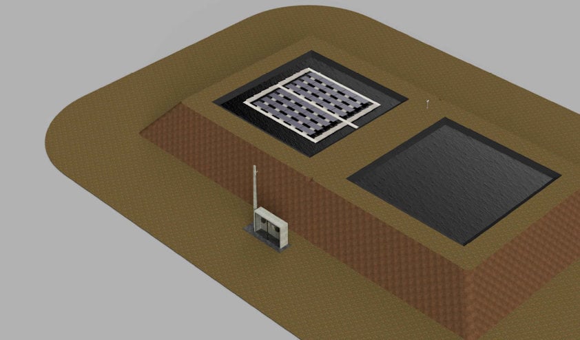 a building with a solar panel