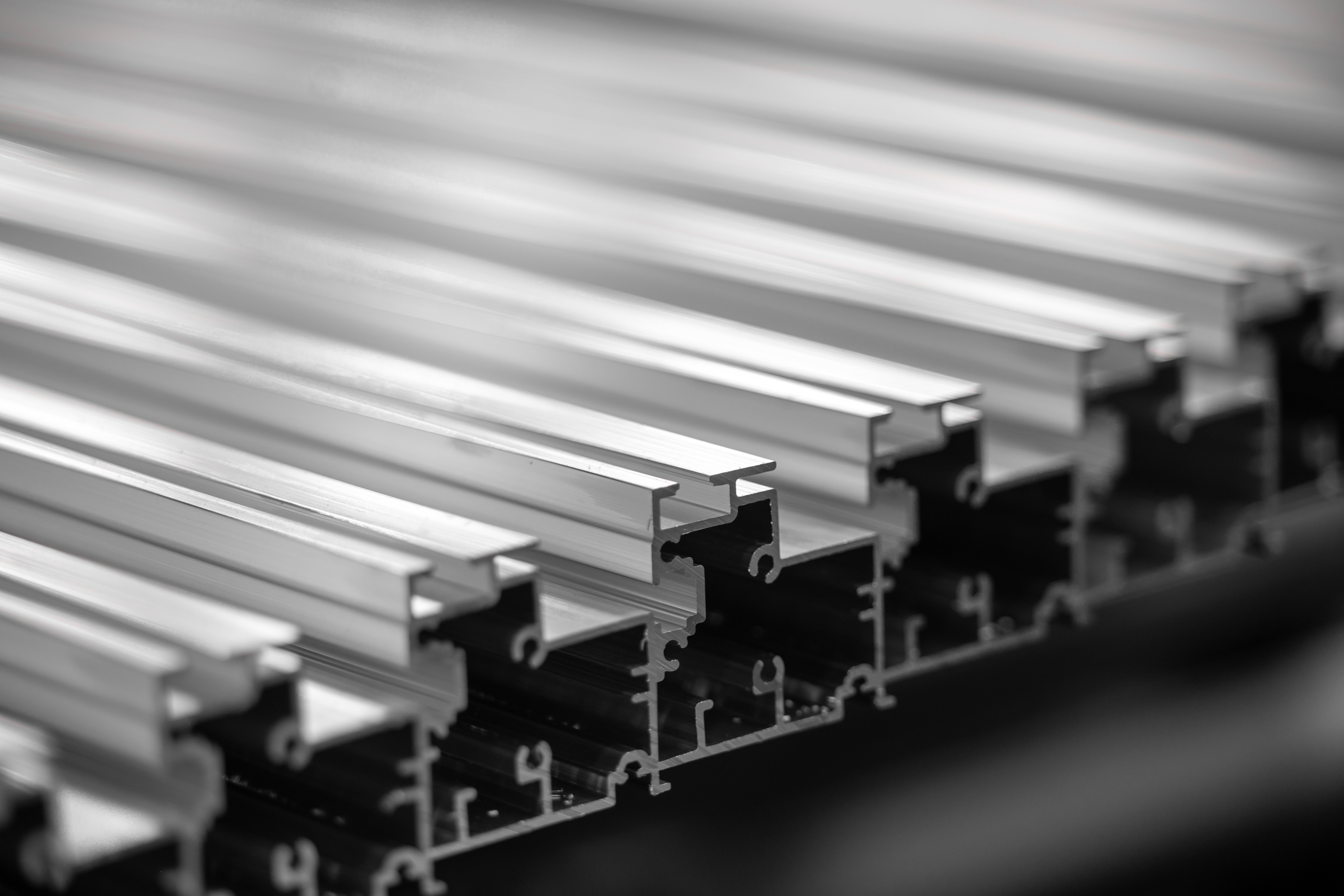 a close up of extruded aluminium profile