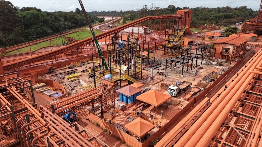an aerial view of a construction site