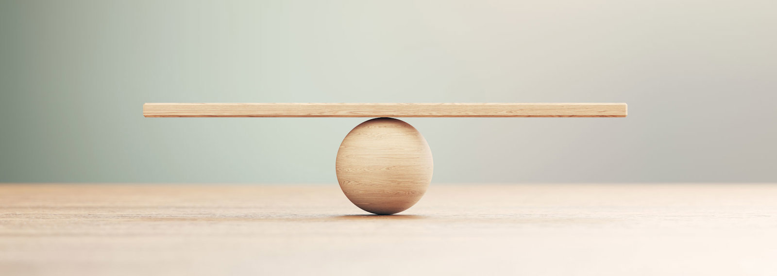A board balancing on a ball