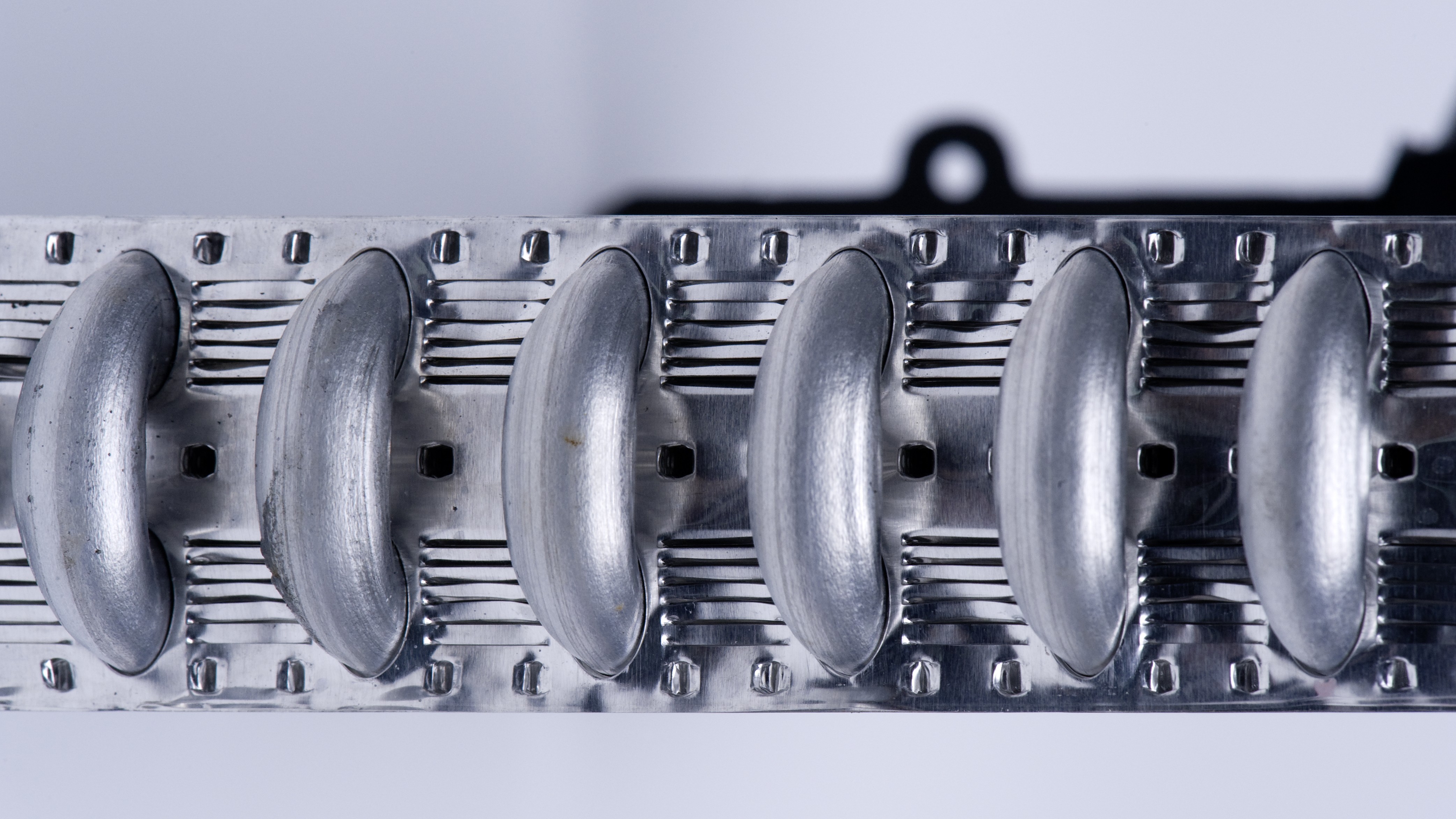 a close up of a metal object