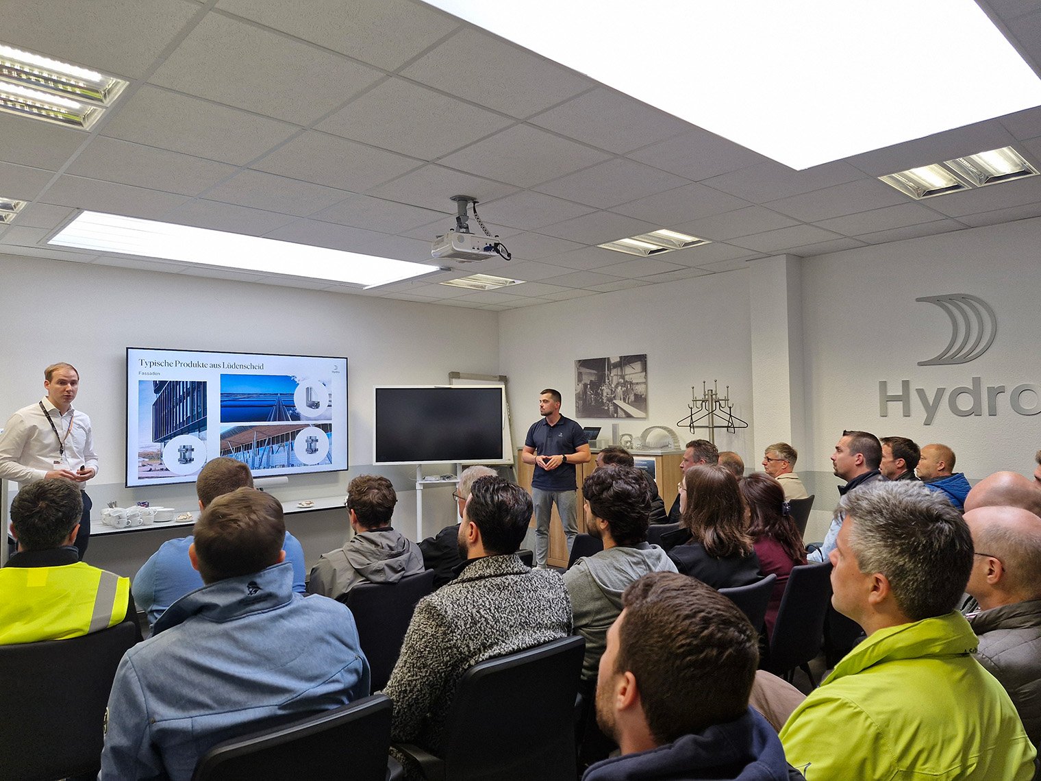 a person giving a presentation to an audience