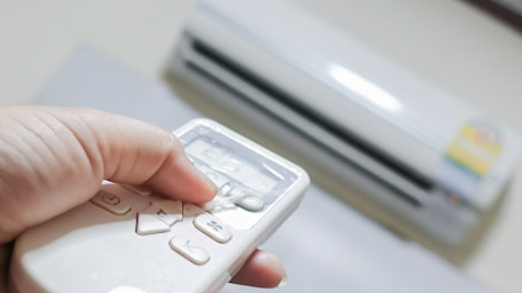 a remote control and reverse cycle air conditioner