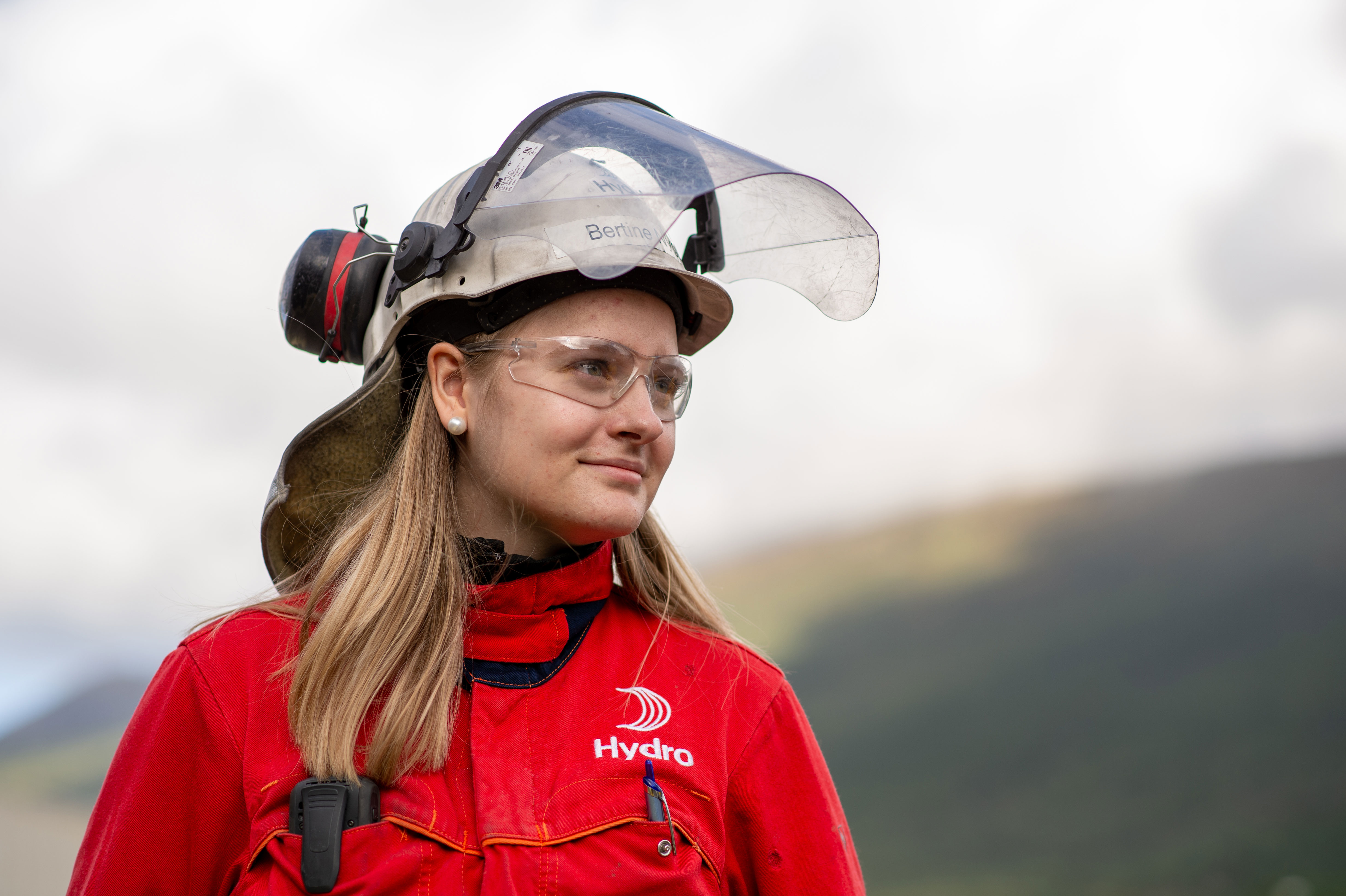 a person wearing a helmet