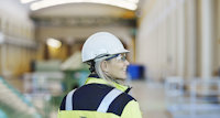 a person wearing a hard hat