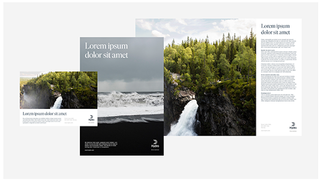 examples of three different adverts. All featuring prominent image of nature