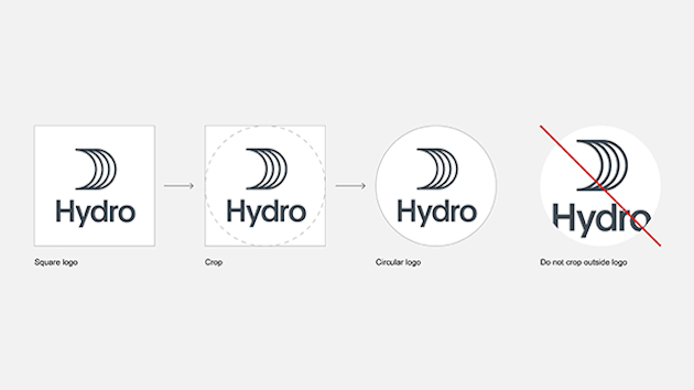 when placing Hydro logo in a circular mask, ensure it is not cropped