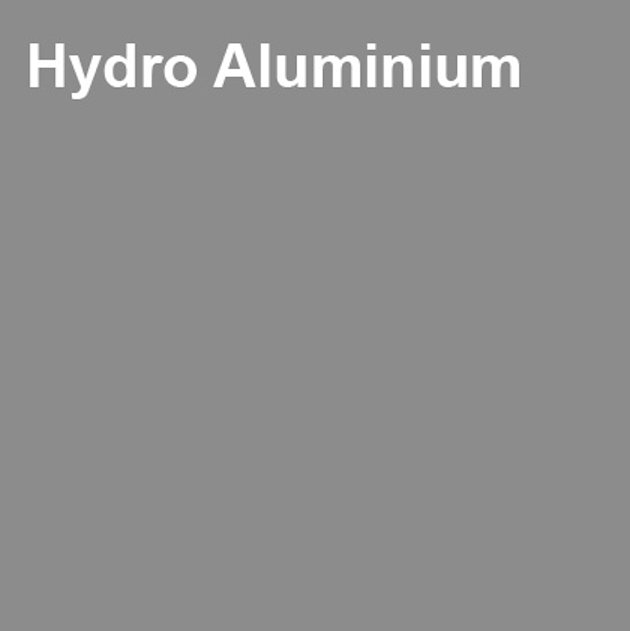 gray square marked "Hydro aluminium"