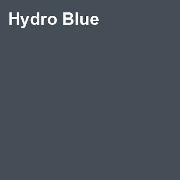 dark square marked "hydro blue"