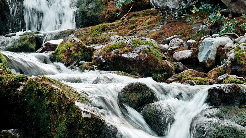 a water flowing over rocks