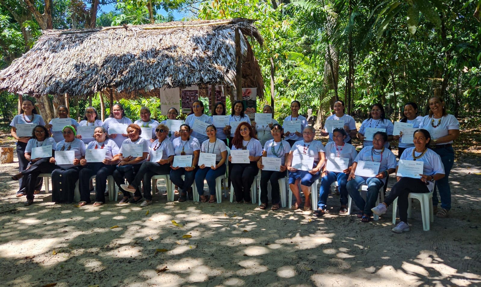 a group of people sitting together