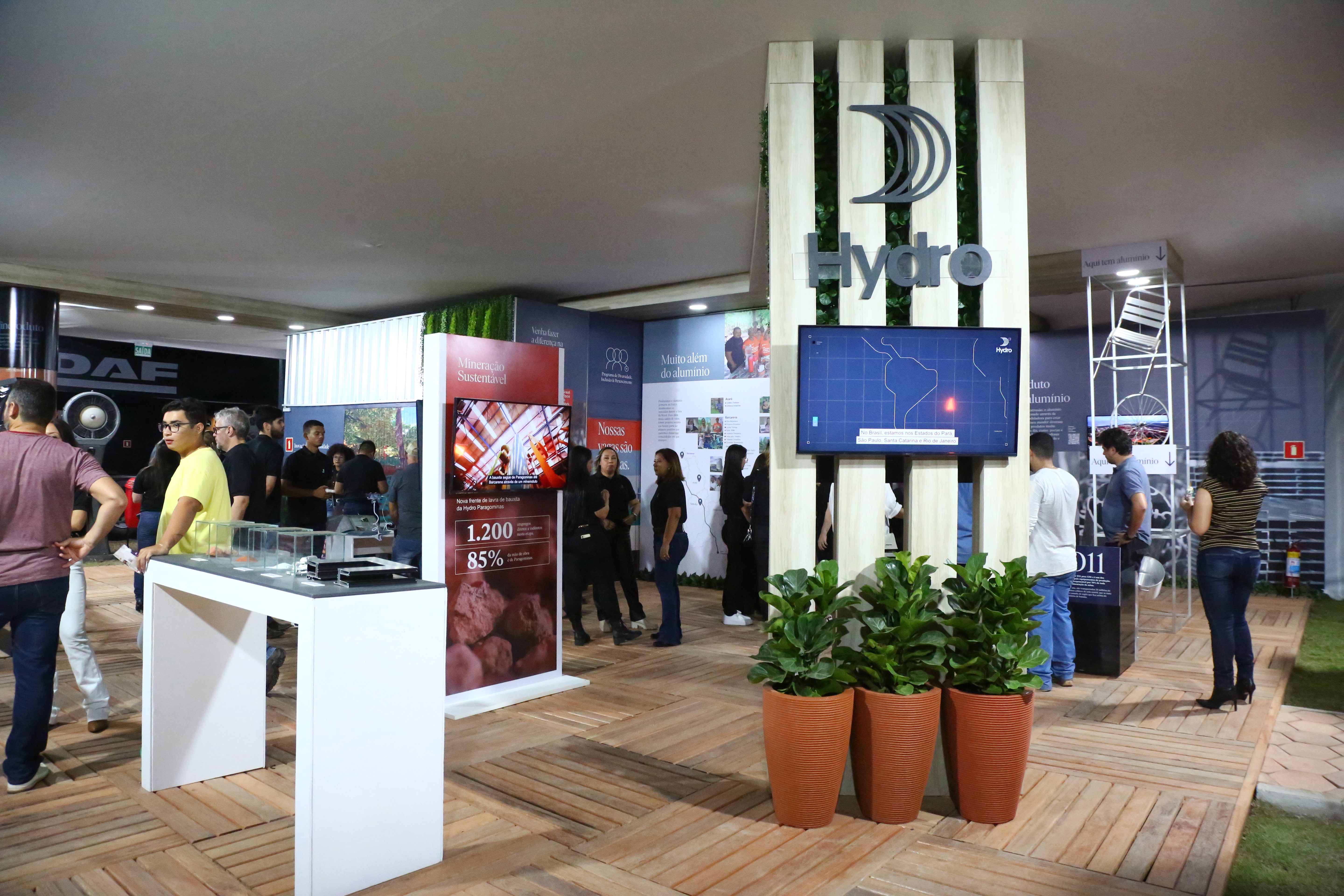 a group of people at a convention