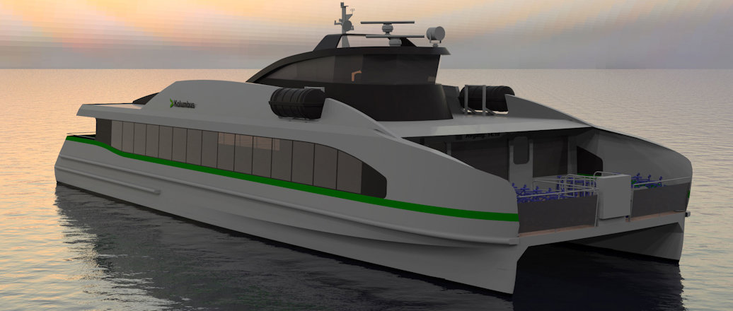 Illustration of aluminium electric ferry