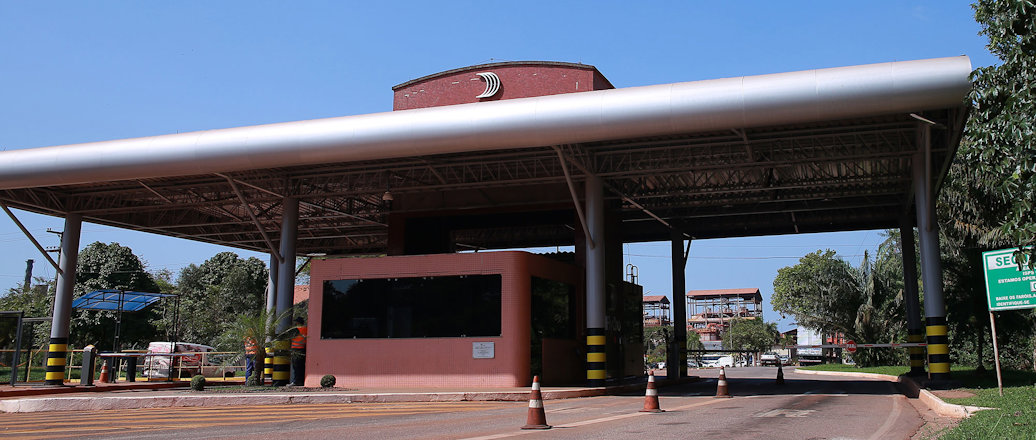 Entrance to Alunorte alumina refinery in Brazil.