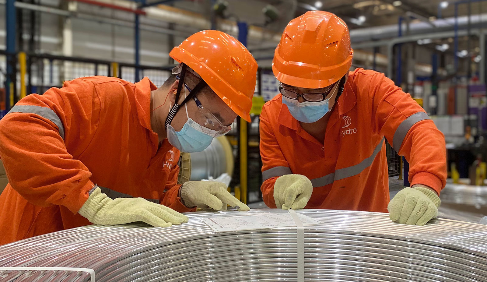 Coiled drawn aluminium tube at Hydro's Suzhou plant in China