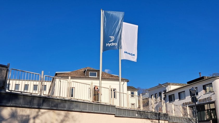 Hydro and Hueck flags