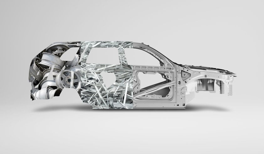 Recycled aluminium car 
