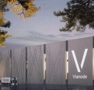 a building with a sign on it