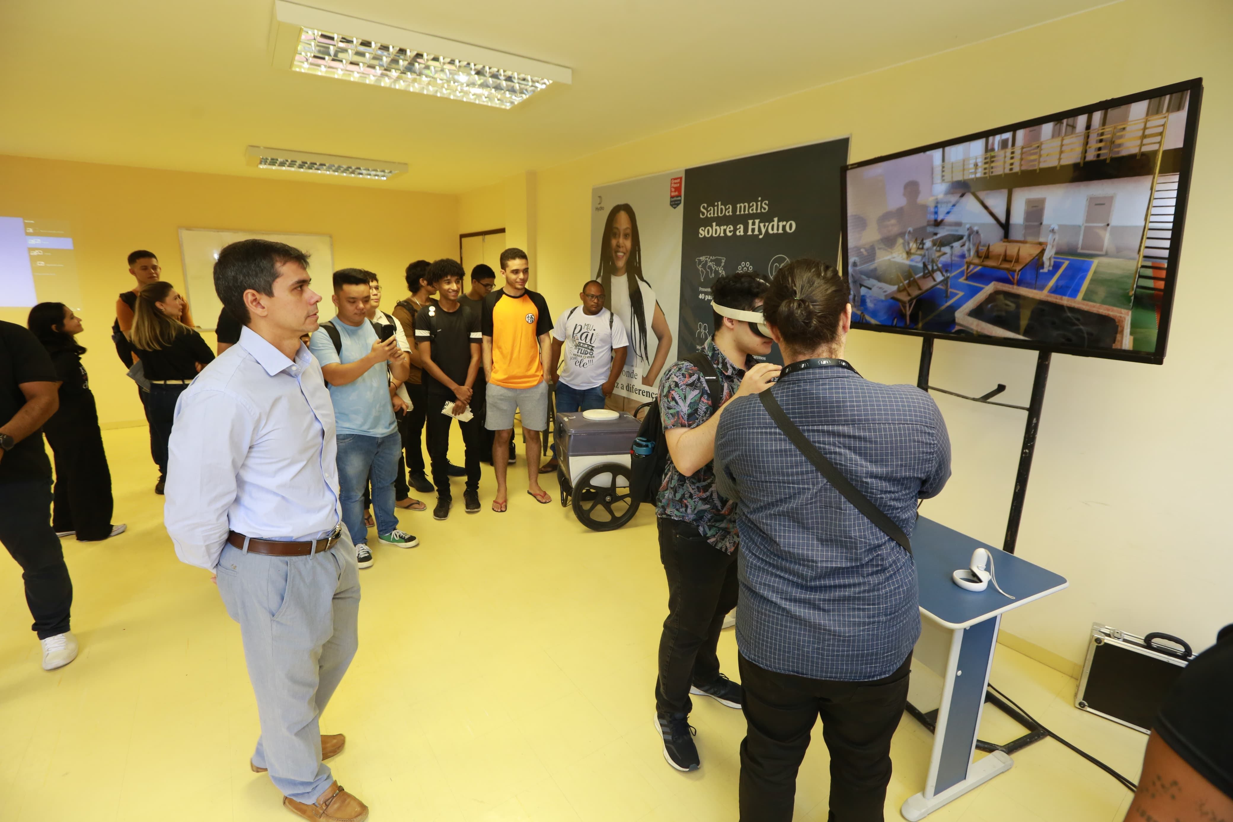 a group of people in a room