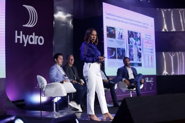 a person standing on a stage