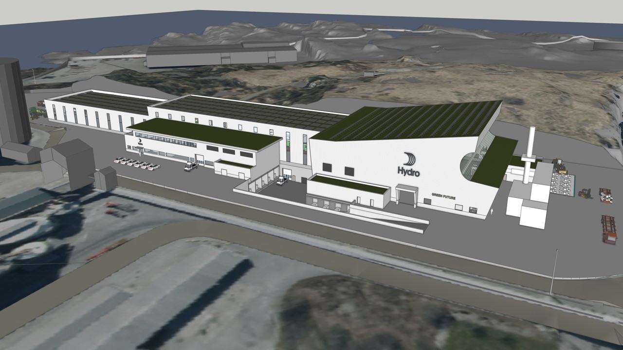 Illustration of Hydro's new wire rod casthouse at Karmøy, Norway.