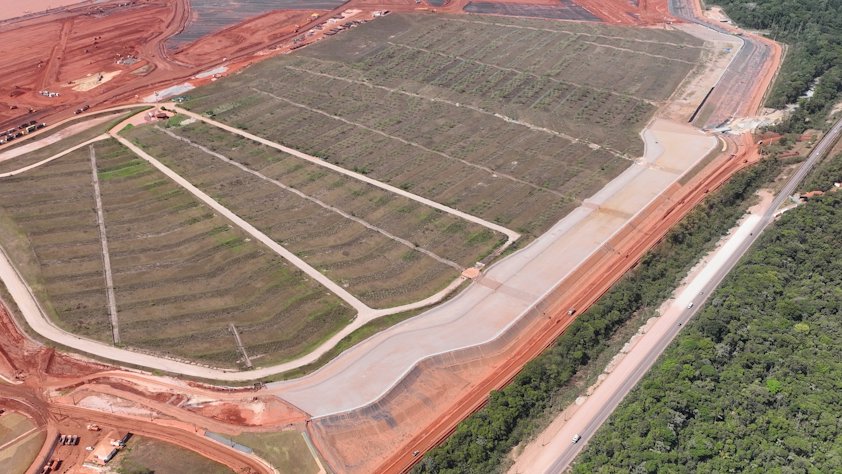an aerial view of a farm