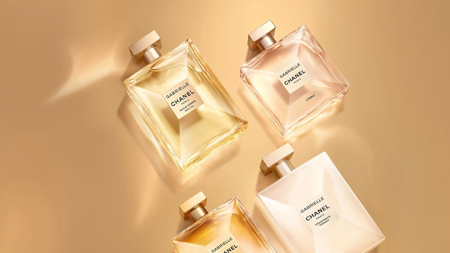 a group of perfume bottles