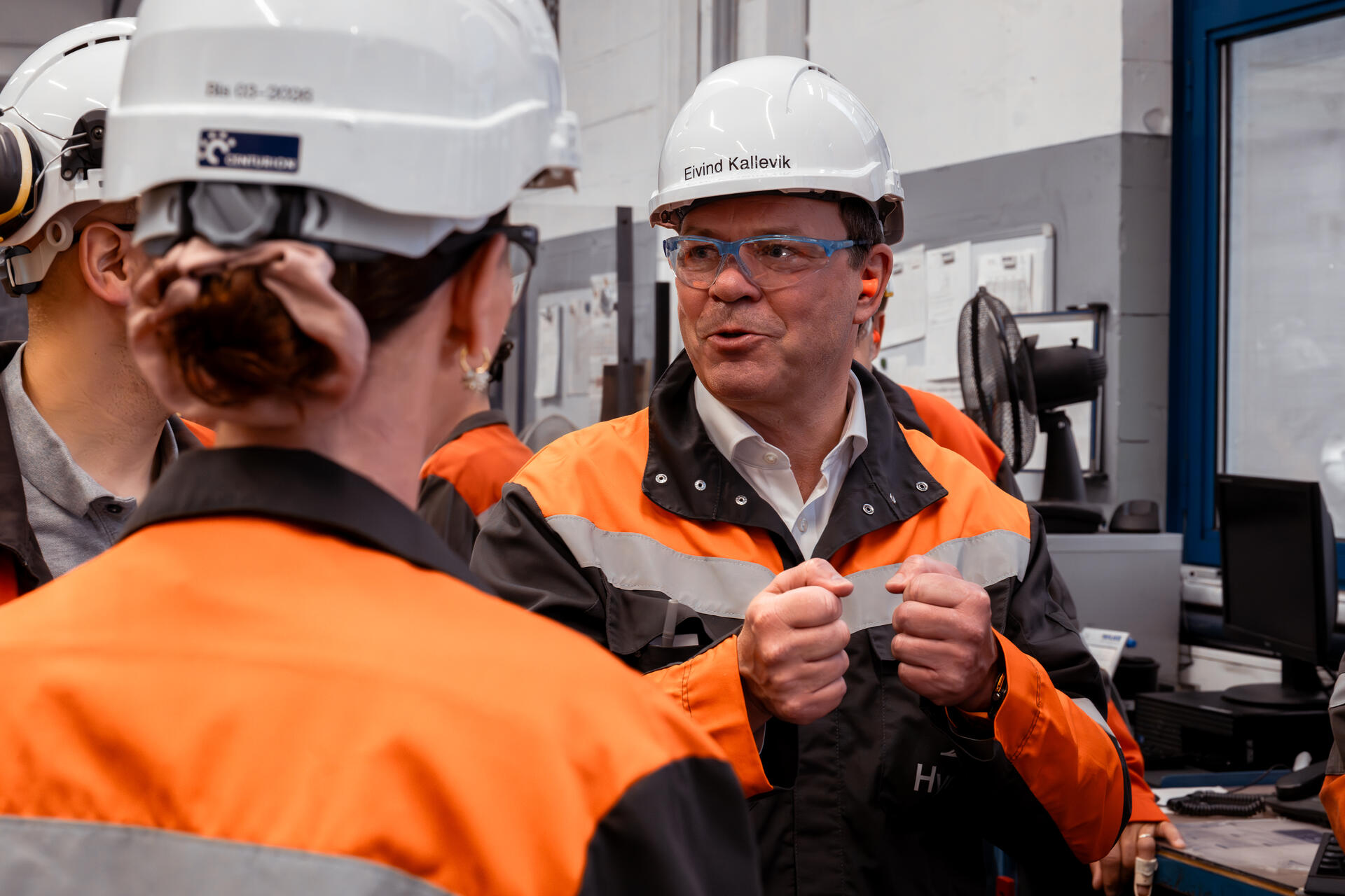 CEO Eivind Kallevik at Hydro's extrusion plant in Raeren, Belgium.