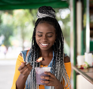 woman enjoying acai