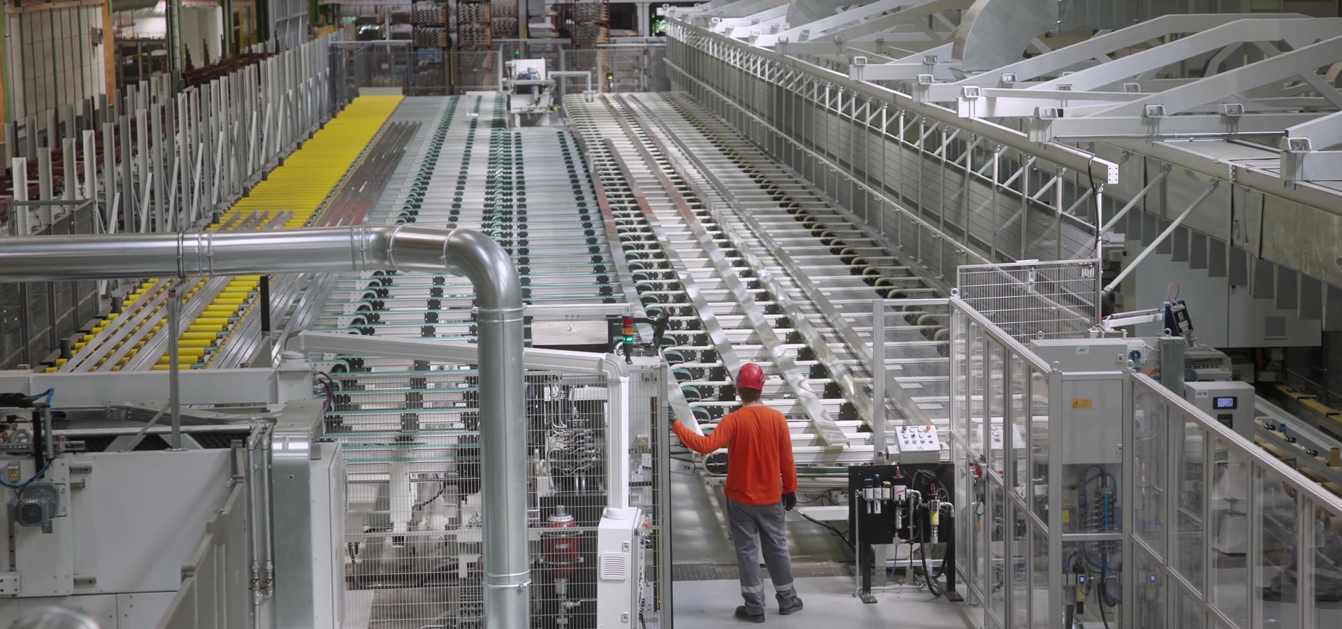 a person standing in a factory
