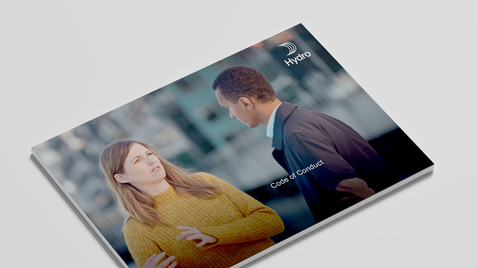 a brochure of a woman and a man