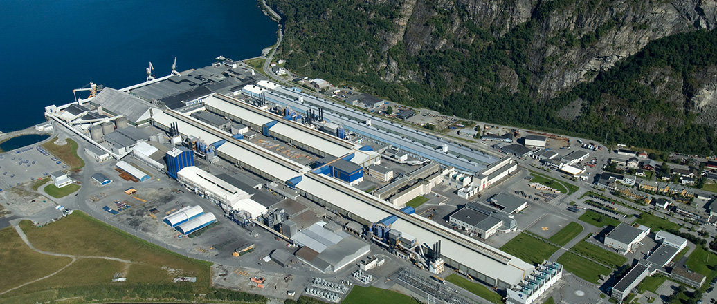 aerial view of sunndal plant