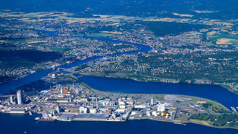 Aerial photo of Herøya