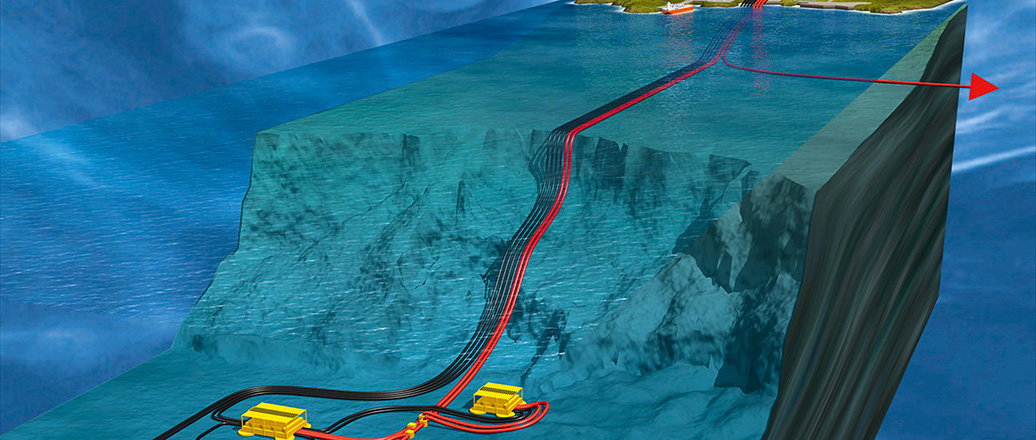 cut through illustration of sea bed drilling activity