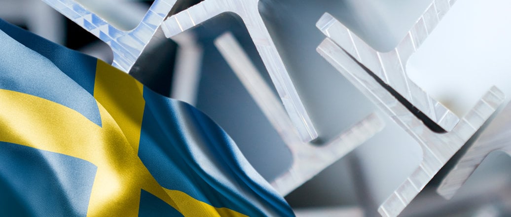 Swedish flag and extruded profiles
