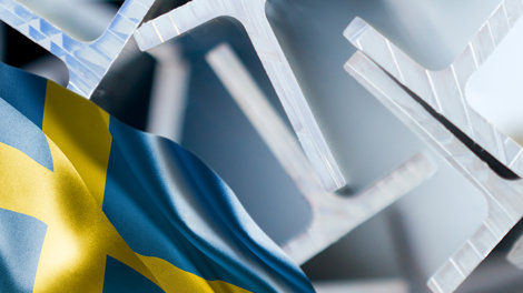 Swedish flag and extruded profiles