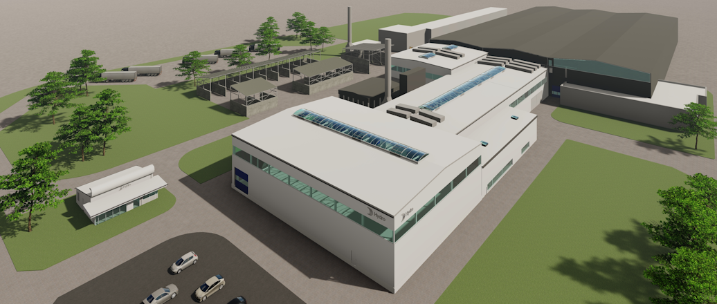 Illustration showing how the expanded recycling plant will look like in Rackwitz, Germany.