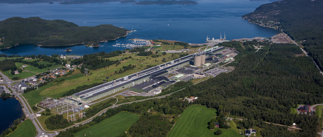 Aerial photo of Hydro Husnes