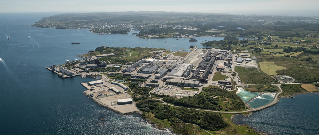 Aerial photo of Hydro Karmøy