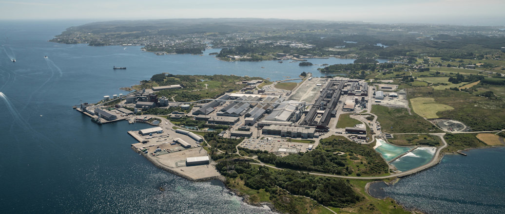 Aerial photo of Hydro Karmøy
