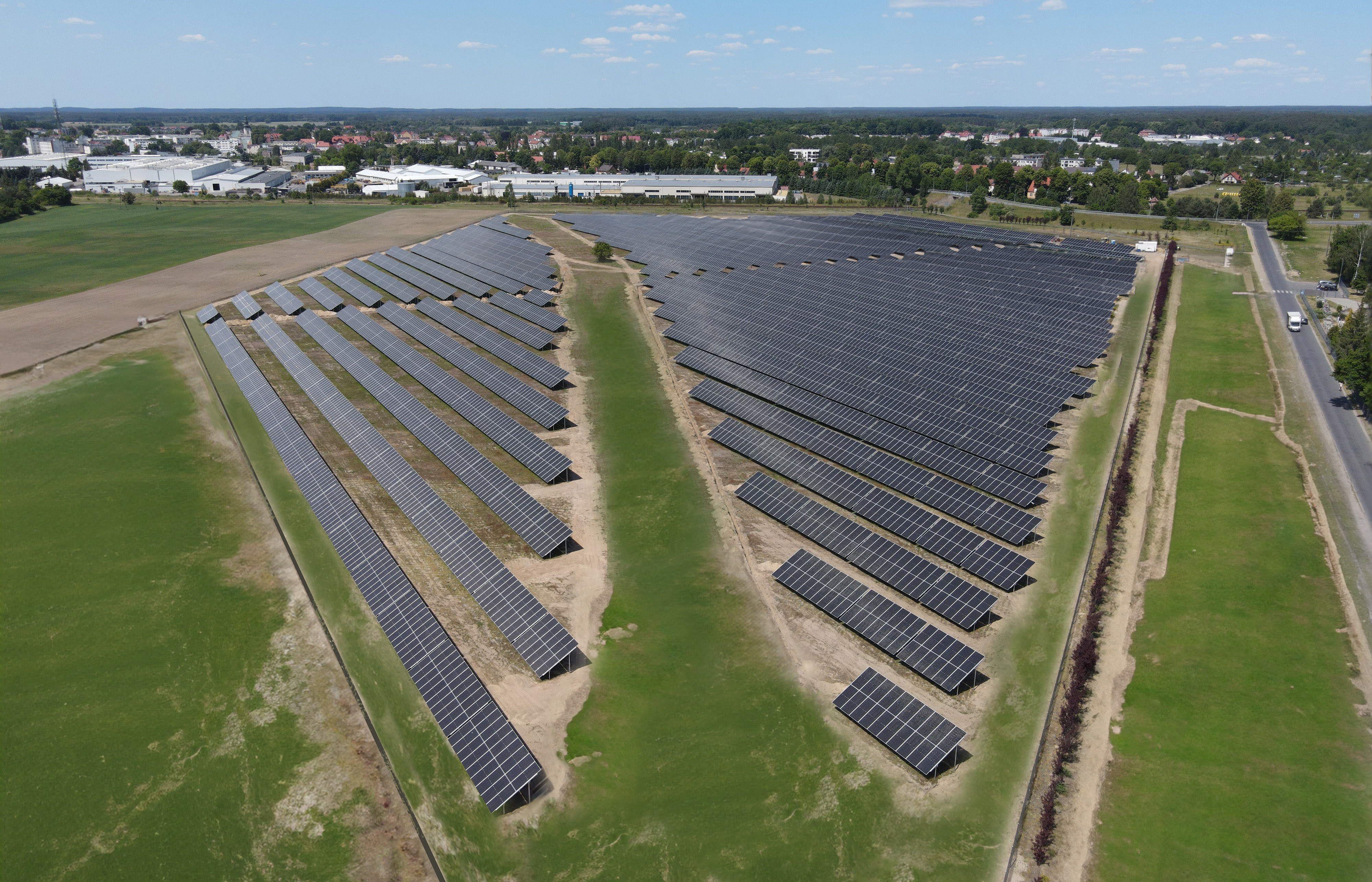 a solar panels in a field