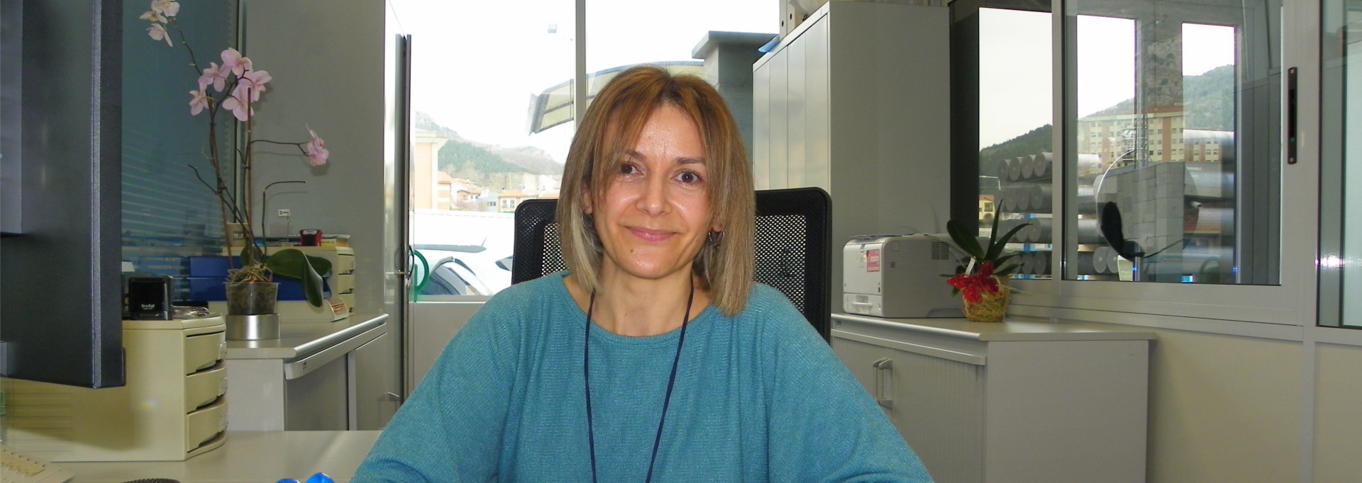 a woman sitting in a chair